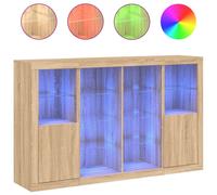Buffets avec lumières LED 3 pcs chêne sonoma bois d'ingénierie