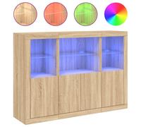 Buffets avec lumières LED 3 pcs chêne sonoma bois d'ingénierie