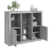 Buffets avec lumières LED 3 pcs sonoma gris bois d ingénierie Gris G