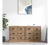 vidaXL Buffets 2 pcs 70x35,5x67,5 cm Bois d'ingénierie Chêne fumé