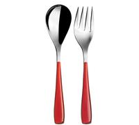 BUGATTI EZ3U-057F11/12 Essenza Lot de 2 Pièces Service de Table SAN/Acier Rouge 25 x 12 x 3 cm