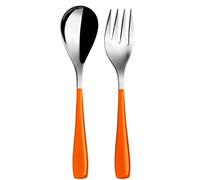 BUGATTI EZOU-057F11/12 Essenza Lot de 2 Pièces Service de Table SAN/Acier Orange 25 x 12 x 3 cm