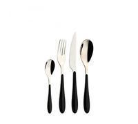 BUGATTI GGNU-023F50 Gioia Ménagère de 24 Pièces Service de Table SAN/Acier Noir 22 x 8 x 30 cm