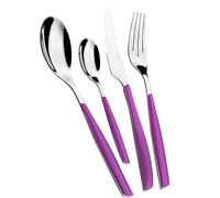 BUGATTI, Glamour, Ensemble de 24 Couverts en Acier Inoxydable 18/10 et Manche Couleur Iris. Ensemble de Couverts 6 Personnes composé de 6 cuillères, 6 fourchettes, 6 Couteaux et 6 cuillères à café