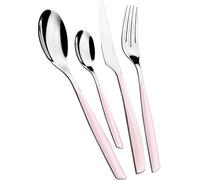 BUGATTI, Glamour, Ensemble de 4 Couverts en Acier Inoxydable 18/10 et Manche de Couleur Lotus Rose. Ensemble de Couverts pour 1 Personne: 1 cuillère, 1 Fourchette, 1 Couteau et 1 cuillère à café
