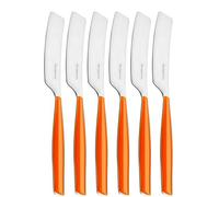 BUGATTI, Glamour, ensemble de 6 petits épandeurs en acier inoxydable 18/10 et poignée ORANGE, lavable au lave-vaisselle, avec moulure système Bugatti Pro-Tech