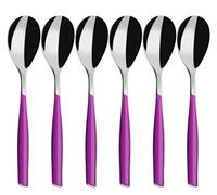 BUGATTI, Glamour, Lot de 6 cuillères à café en Acier Inoxydable 18/10 et poignée Couleur Iris, moulure Pro-Tech System, va au Lave-Vaisselle