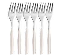 BUGATTI, Glamour, Lot de 6 fourchettes à Dessert en Acier Inoxydable 18/10 et Manche Couleur Ivoire, emballé dans Une boîte Cadeau, va au Lave-Vaisselle