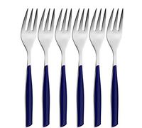 BUGATTI, Glamour, Lot de 6 fourchettes à Dessert en Acier Inoxydable 18/10 et poignée Night Blue, emballé dans Une boîte Cadeau, va au Lave-Vaisselle