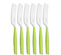 BUGATTI, Glamour, lot de 6 petits épandeurs en acier inoxydable 18/10 et poignée VERT POMME, va au lave-vaisselle, avec moulure système Bugatti Pro-Tech