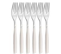 BUGATTI GLAU-021F05/6 Glamour Ménagère de 6 Pièces Fourchette Dessert SAN/Acier Ivoire 16 x 26 x 3 cm