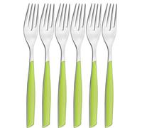 BUGATTI GLMU-021F05/6 Glamour Ménagère de 6 Pièces Fourchette Dessert SAN/Acier Vert 16 x 26 x 3 cm