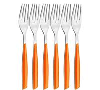 BUGATTI GLOU-021F05/6 Glamour Ménagère de 6 Pièces Fourchette Dessert SAN/Acier Orange 16 x 26 x 3 cm