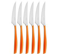 BUGATTI GLOU-021F06/6 Glamour Ménagère de 6 Pièces Couteau Dessert SAN/Acier Orange 16 x 26 x 3 cm