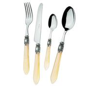 BUGATTI OXBAM-S3250 Oxford Ménagère de 24 Pièces Service de Table Acier/ABS Ivoire 39 x 27 x 5 cm