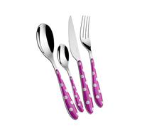 BUGATTI PSFU-014F50 Pois Ménagère de 24 Pièces Service de Table SAN/Acier Fuchsia 22 x 8 x 30 cm