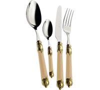 Bugatti Set 75 Couverts Rinascimento Golden Virole Ivoire