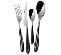 BUGATTI ZBNU-013F50 Zebra Ménagère de 24 Pièces Service de Table SAN/Acier Noir 22 x 8 x 30 cm