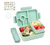 Bugucat Lunch Box 1300ML 3PCS, Anti-Fuite Lunchbox Bento Box avec 5+2 Compartiments Boîtes Bento avec Couverts, Boîte à Déjeuner en Plastique Adulte Enfant Pour, Pique-Niques Travail École,Vert