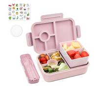 Bugucat Lunch Box 1300ML 3PCS, Anti-Fuite Lunchbox Bento Box avec 5+2 Compartiments Boîtes Bento avec Couverts, Boîte à Déjeuner en Plastique Adulte Enfant Pour, Pique-Niques Travail École,Rose