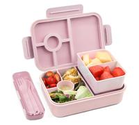 Bugucat Lunch Box 1300ML, Anti-Fuite Lunchbox Bento Box avec 5+2 Repas Compartiments Boîtes Bento avec Couverts, Boite a Lunch Box Isotherme Adulte Enfant Pour Pique-Niques Travail École,Rose