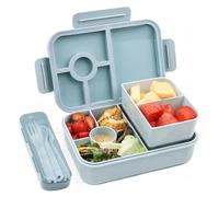 Bugucat Lunch Box 1300ML, Anti-Fuite Lunchbox Bento Box avec 5+2 Repas Compartiments Boîtes Bento avec Couverts, Boite a Lunch Box Isotherme Adulte Enfant Pour Pique-Niques Travail École,Bleu