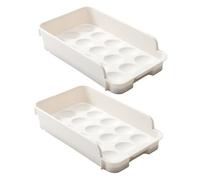 BUGUUYO 2 pièces Boîte à Œufs Réfrigérateur Organiseur Multi-fonctionnel Capacité Spacieuse et Pratique pour Cuisine Familiale