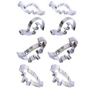 BUGUUYO 8 Pièces Emporte-pièce à Biscuits Dinosaure, Coupeur | Pâte à Cookies et Gâteaux, Forme Créative, Argenté, Maintien de Forme, Usage Pâtisserie