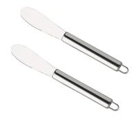 BUGUUYO Acier Inoxydable Couteau à Beurre Argenté 2 Pièces | Tartineur Cuisine, Résistance à Rouille et Nettoyage Facile, Usage Traiteur et Boutiques Alimentaires