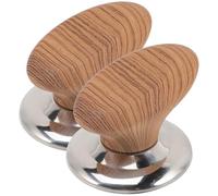 BUGUUYO Bouton De Couvercle De Casserole 2 Pièces Poignée De Levage En Bois Pour Couvercles Universels De Poêles Et Marmites Facile À Installer