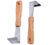 BUGUUYO Ecorceur de Bois Manuel 2pcs Lame en Acier et Manche Ergonomique en Bois, Outil pour Gratter Arbres Fruitiers, pour Jardinage et Entretien