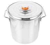 BUGUUYO Marmite à Écrevisses en Acier Inoxydable Argenté, Récipient de Cuisson Poli et Lisse pour Fruits de Mer, Seau de Cuisson Robuste Cuisine Professionnelle