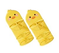 BUGUUYO Organisateur de Cosmétiques 2pcs en PP Jaune, Porte-éponge à Maquillage Stable et Protecteur, Rangement Mural sans Trace pour Coiffeuse et Salle de Bain