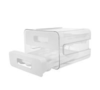BUGUUYO Organisateur D'oeuf Réfrigérateur Porte-œufs Dose Étrange Coquetiers Réutilisables En Plastique Boîte à Œufs Coulissante Récipient à Œufs Pet、pp White