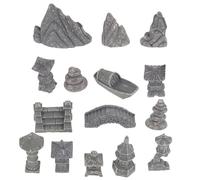 BUGUUYO Ornement de Bonsaï Pagode Décorative Rocaille, 1 Set en Résine | Finition Détaillée, Style Mixte Soigné, Décoration Portable, Nettoyage Facile, pour Salon et Pièce Zen Style Aléatoire