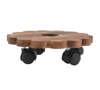 BUGUUYO Plateau pour Grandes Bois Massif roulettes Plantes pour Design en Épaissi, Support Roulant Robuste Poubelles Vases, pour Terrasse et Jardin