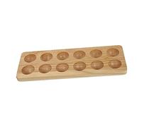 BUGUUYO Support à Œufs En Bois D’hévéa Double Rangée 12 Emplacements, Rangement Compact Et Stable Cuisine, Récipient Écologique Pour Stockage D'œufs Domestique