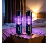 BugyTrapox Anti Moustique Lampe, Piège à Moustique Électrique UV，Mix | Piège à Moustique UV 360°, rechargeable ou secteur, mural ou sur table, avec minuteur 2/4/6H et veilleuse chaude