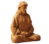 Buhygn Statuette Jésus Assis Christ Roi Statue Christ en Méditation Statuette Gain de Place personnelle 10 cm/15 cm pour église Décoration d'intérieur