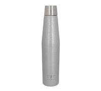BUILT Apex - Bouteille Isotherme avec Bouchon Hermétique, 100% Réutilisable, Sans BPA, Gourde en Acier Inoxydable 18/10, 540 ml, Argenté Pailleté