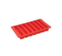 BUILT Bac à glaçons pour bouteilles d'eau, silicone flexible sans BPA, rouge, 19.5 x 11.5cm