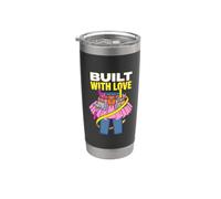 Built With Love Woman In Humour Femme Ouvrière du bâtiment Gobelet isotherme en acier inoxydable double paroi