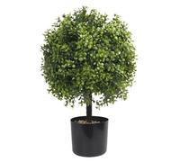Buis artificiels - Lot de 2 buis topiaires en forme de boule - 50,8 cm - Plastique - Pour l'extérieur - Sans fruits - Rose foncé