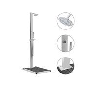 vidaXL Douche de jardin avec élément de sol WPC acier inoxydable