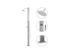 vidaXL Douche d'Extérieur Jardin Colonne de Douche avec Pomme de Douche à Main Douchette Extérieur Patio Acier Inoxydable Droit