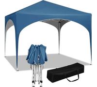 BukkitBow - Tente de réception à bord arrondi - tente pliable - imperméable et résistant aux intempéries - pavillon de jardin - 300 x 300 cm - Bleu