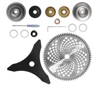 Bularie Lames de débroussailleuse à Pointe en carbure de tungstène de 25,4 cm x 80T, Lame de 25,4 cm x 3T en Acier Compatible avec Tondeuse à Gazon Stihl, Hus Qvarna, Oregon, Hitachi avec 2 Kits