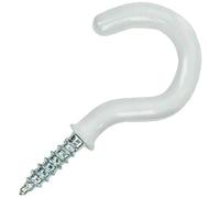 Bulk Hardware BH00040 Paquet de 25 Crochets plastifiés Blanc