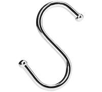 Bulk Hardware BH00067 Crochet de boucher en S Chromé, 75 mm, Set de 5 Pièces