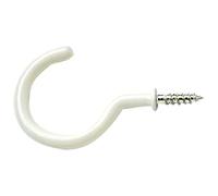 Bulk Hardware BH02236 Paquet de 12 Crochets à vis plastifiés 19 mm Blanc